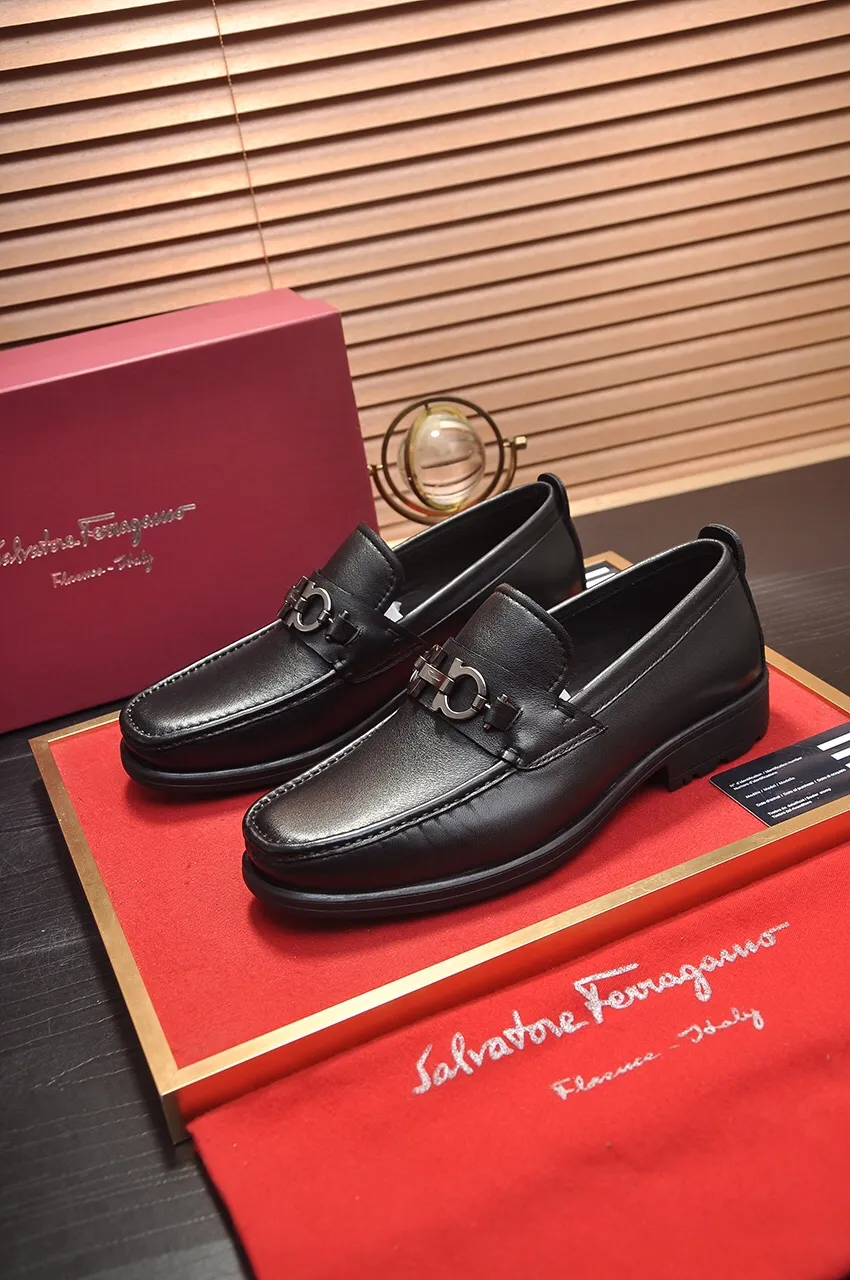 Men's shoes 💰500💶[Ferragamo/Ferragamo] The latest model in the counter. Original imported open-sided high-quality cowhide hand-woven + imported 🐂 cowhide + original luxury metal buckle + original combination outsole. Comparison without pressure 38--44🎉